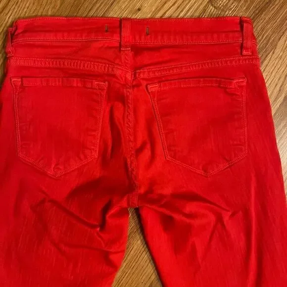 EEUC Women's J Brand Zoey Skinny Ankle Jeans Lipstick Red Size 27